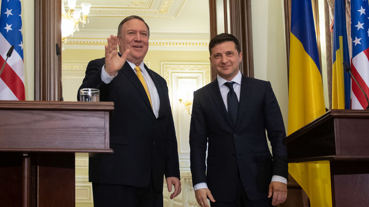 Президент Владимир Зеленский (справа) и госсекретарь США Майкл Помпео провели насыщенные переговоры, фото: president.gov.ua