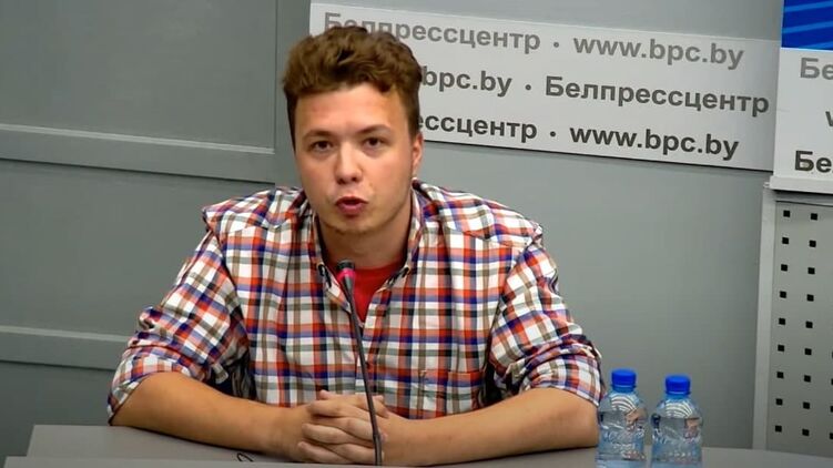 Роман Протасевич на пресс-конференции 14 июня 2021. Кадр из видео