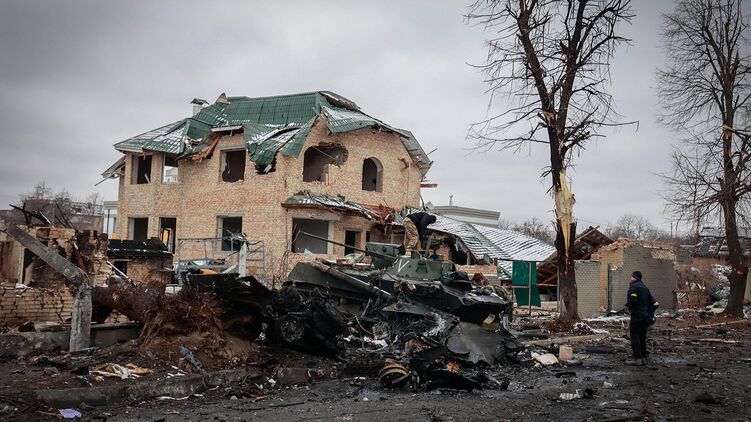 Последствия бомбежки в Буче под Киевом. Фото: Сергей Нужненко