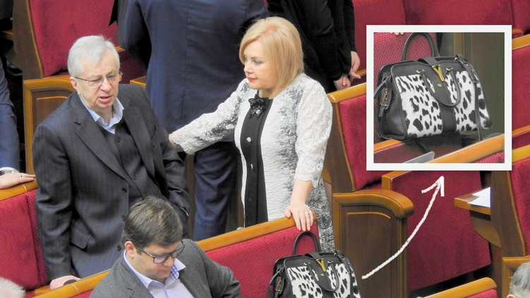 Оксана Билозир в парламенте с сумкой Yves Saint Laurent, фото: Аркадий Манн, 