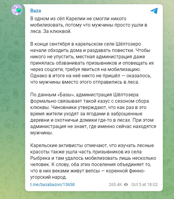 Скриншот из Телеграм Baza 
