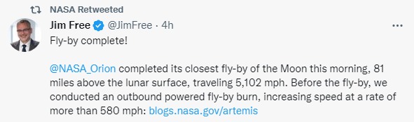 Скриншот из Твиттера НАСА
