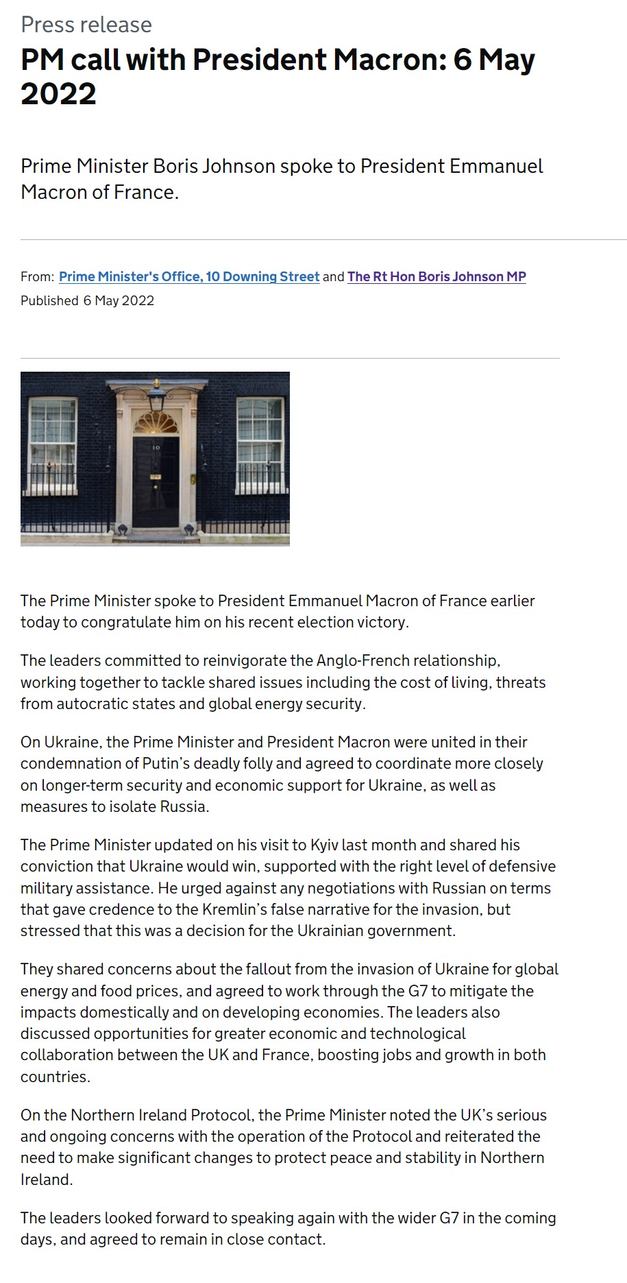 Скриншот с сайта британского правительства