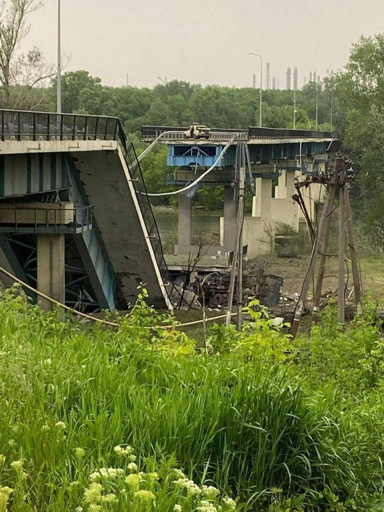 Взорванный мост на Луганщине
