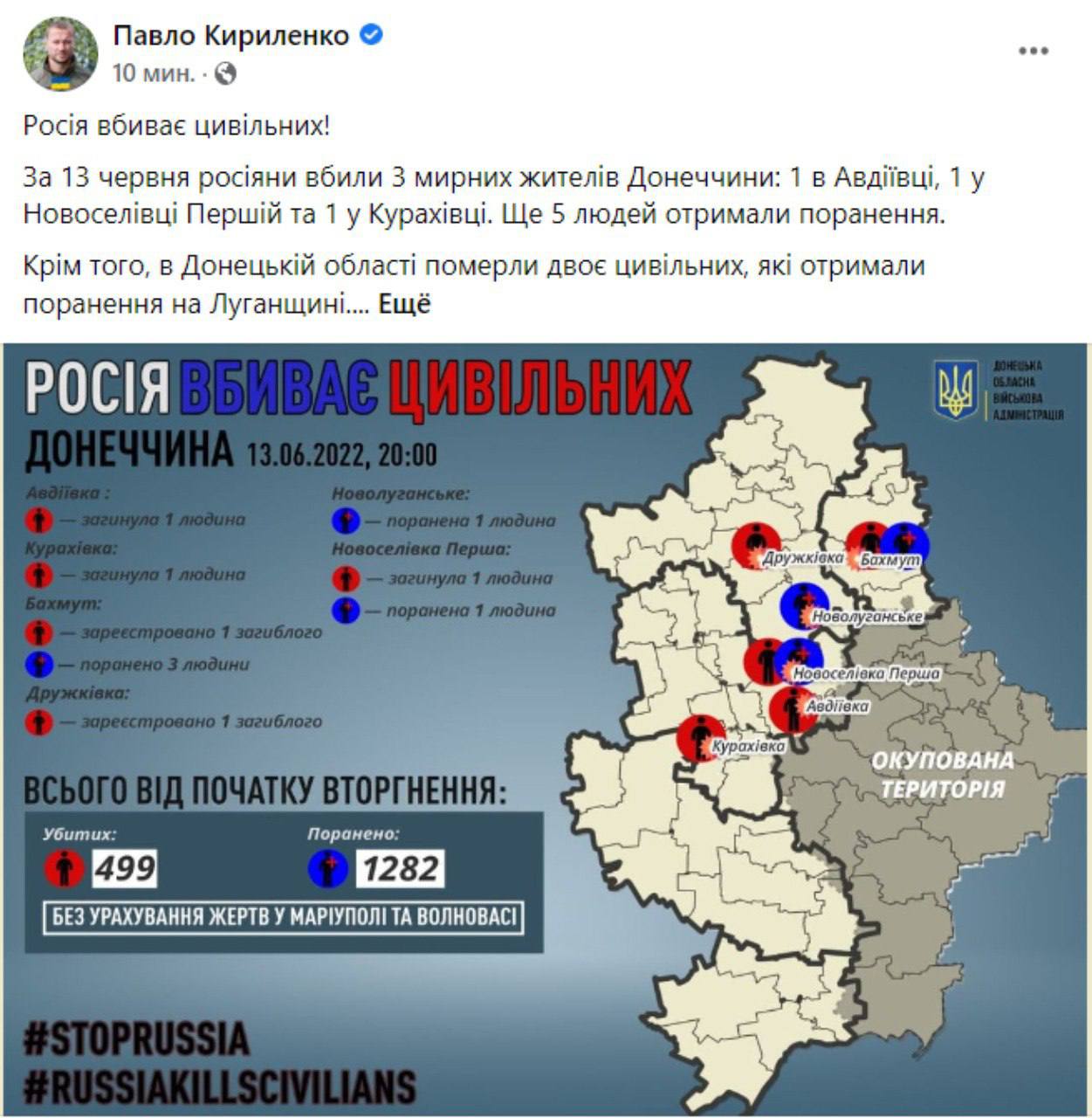 В Донецкой области погибли мирные жители