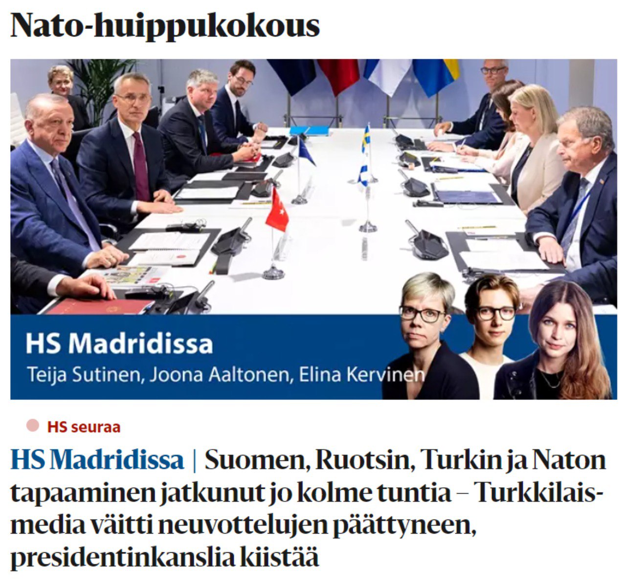 Скриншот с сайта Helsingin Sanomat