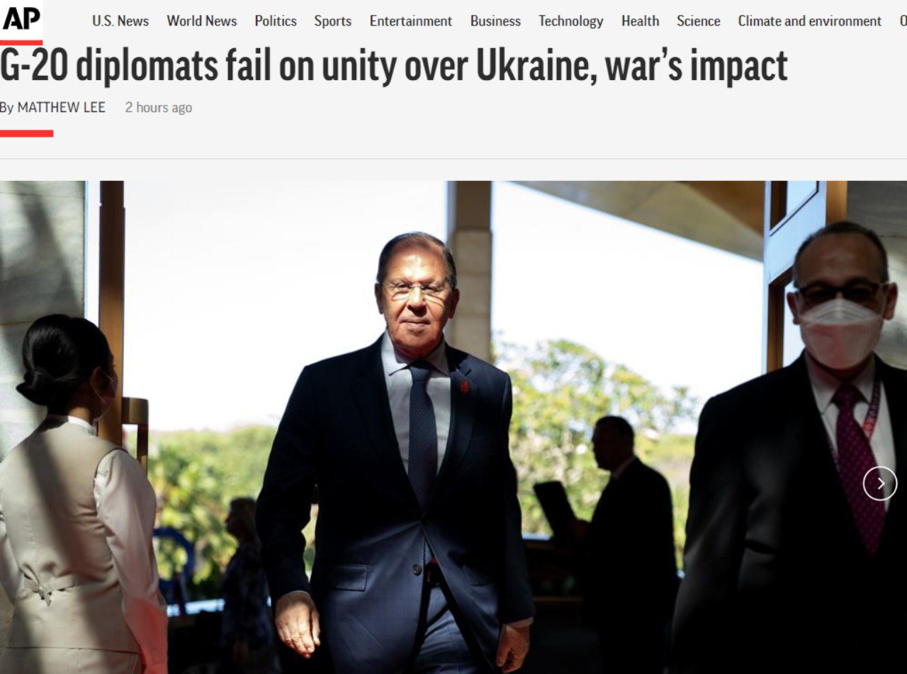 Страны G20 не смогли договориться об оценке войны в Украине