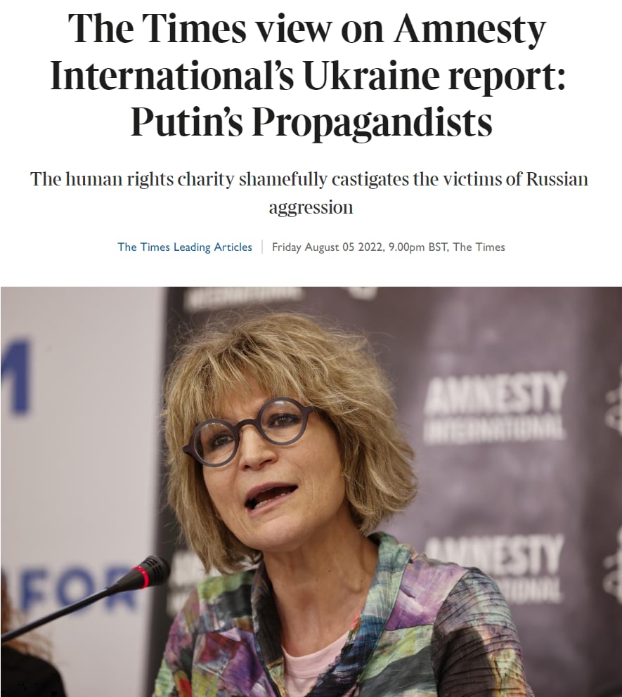 The Times раскритиковала Amnesty International