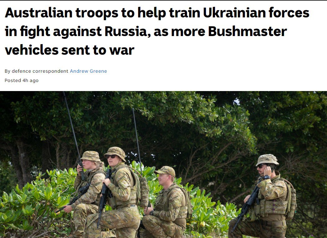 Издание ABC пишет о том, что австралийские военные приедут в январе в Великобританию для обучения украинских сил