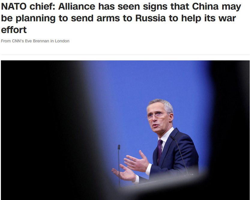 НАТО бачить ознаки підготовки Китаєм відправки зброї до РФ