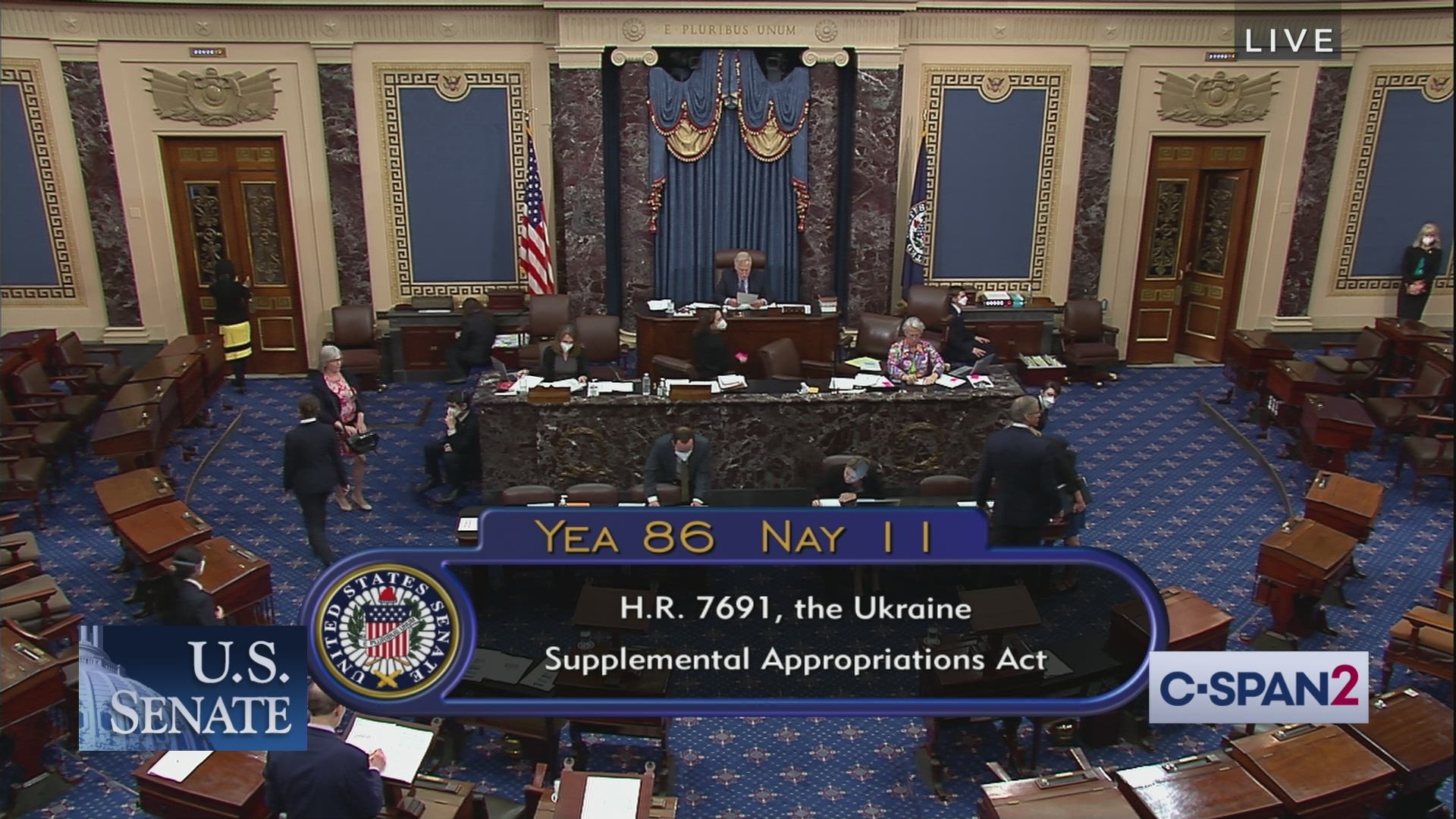 Голосование в Сенате США по пакету военной помощи Украине на 40 миллиардов 19 мая 2022 года