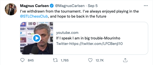 Магнус Карлсен в Твиттер