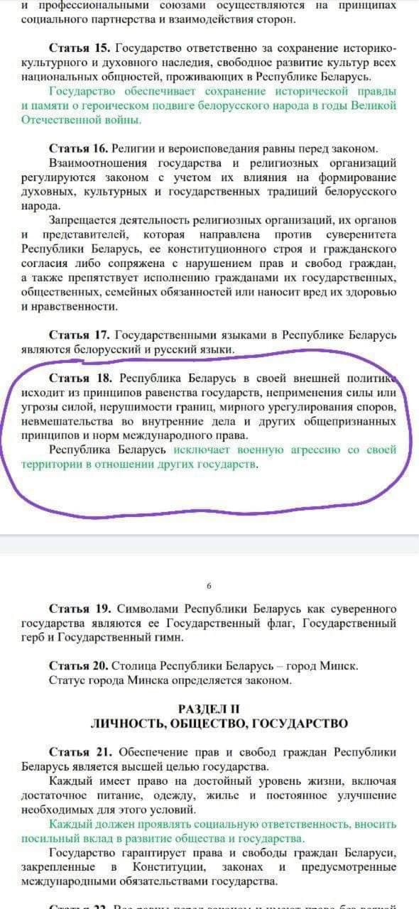 поправки в Конституцию Беларуси