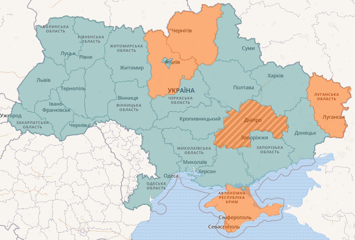 Воздушная тревога в Киевской и Черниговской областях 24 мая 2023 года