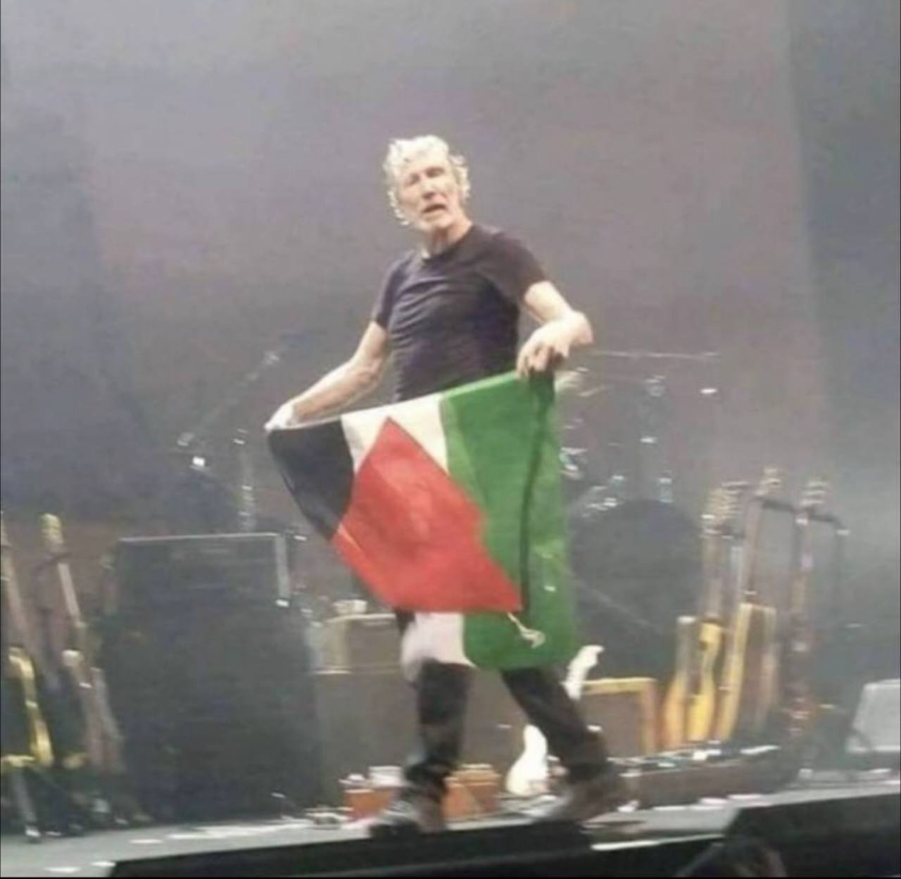 Основатель Pink Floyd Роджер Уотерс развернул флаг Палестины