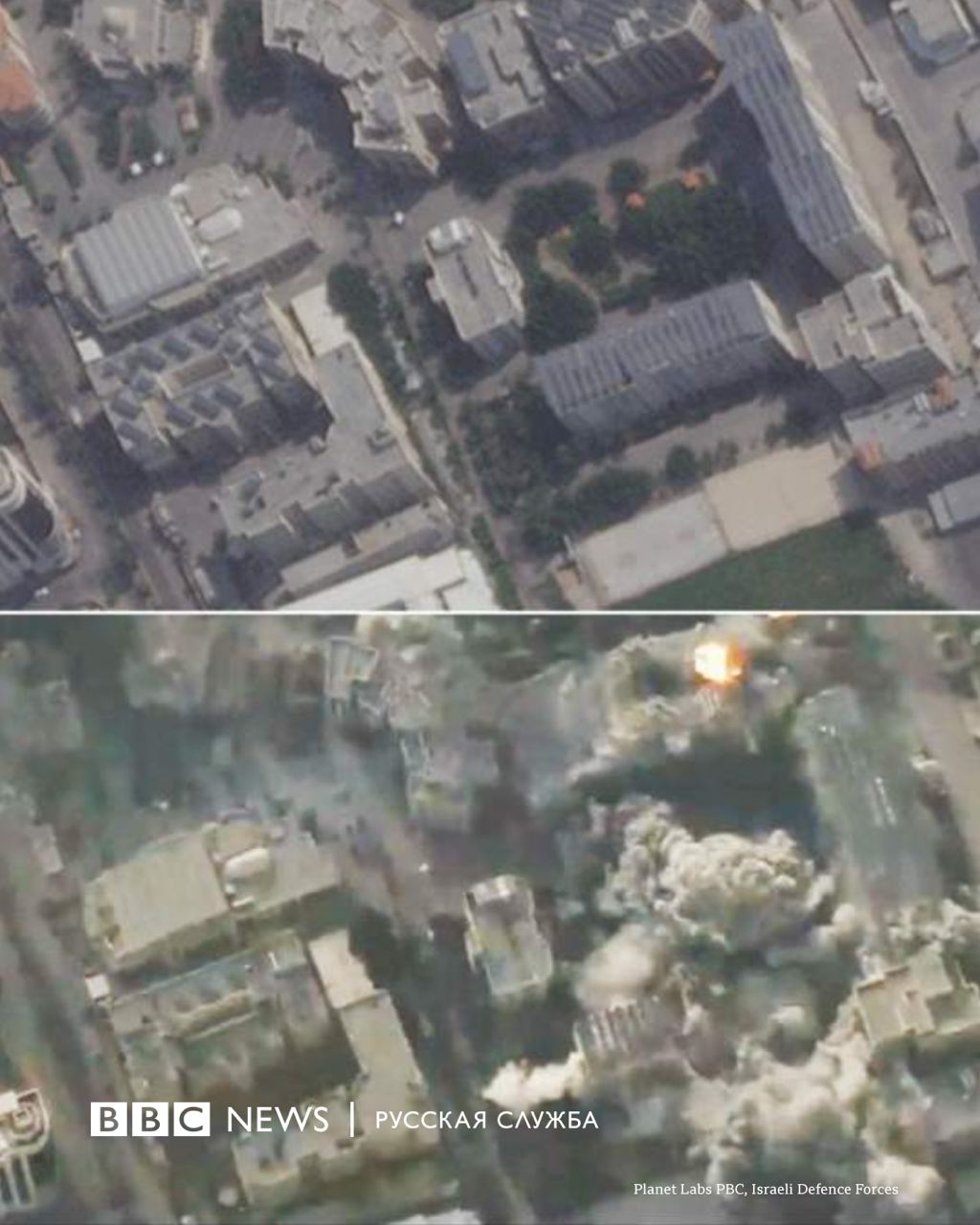 Фото университета в Газе до и после израильских ударов
