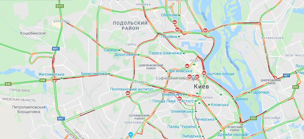Пробки в Киеве 5 февраля 2020 года
