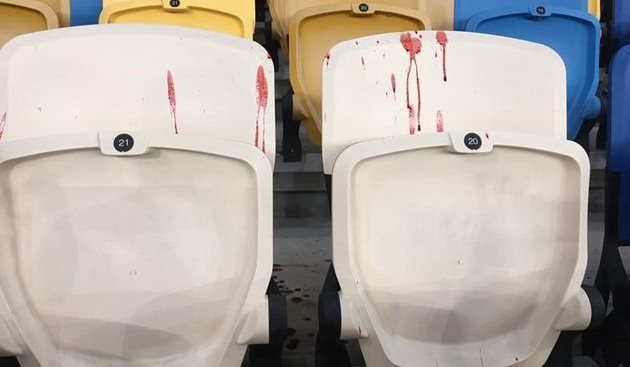 трибуны стадиона НСК Олимпийский в крови, фото Ирины Федоренко