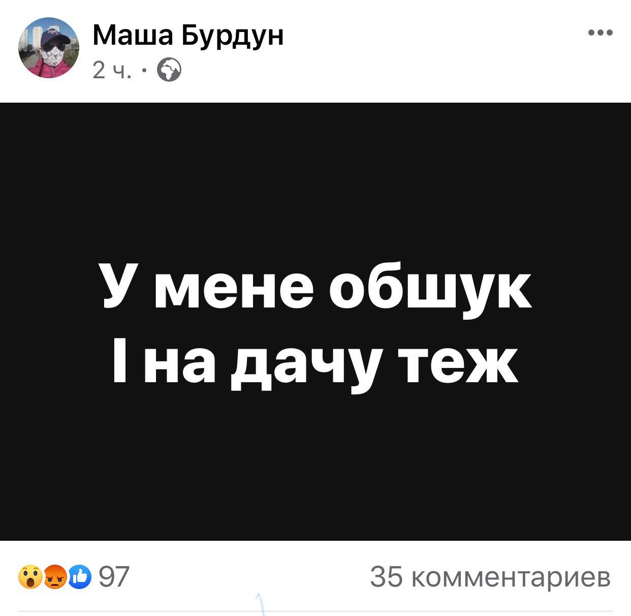Маша Бурдун, фейсбук