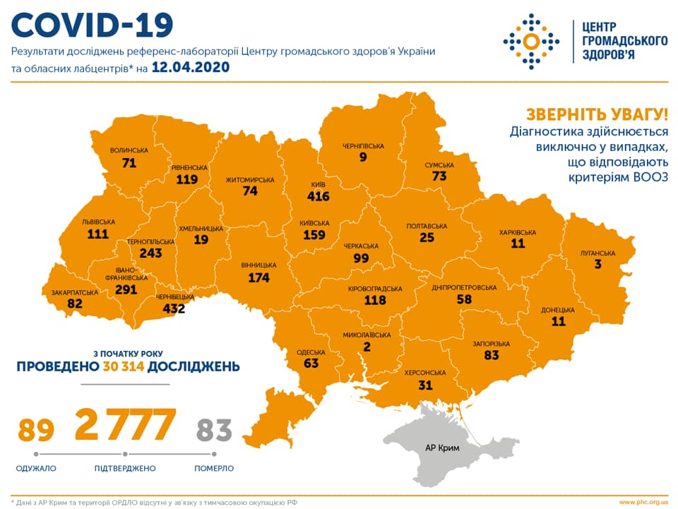 карта коронавируса 12 апреля онлайн