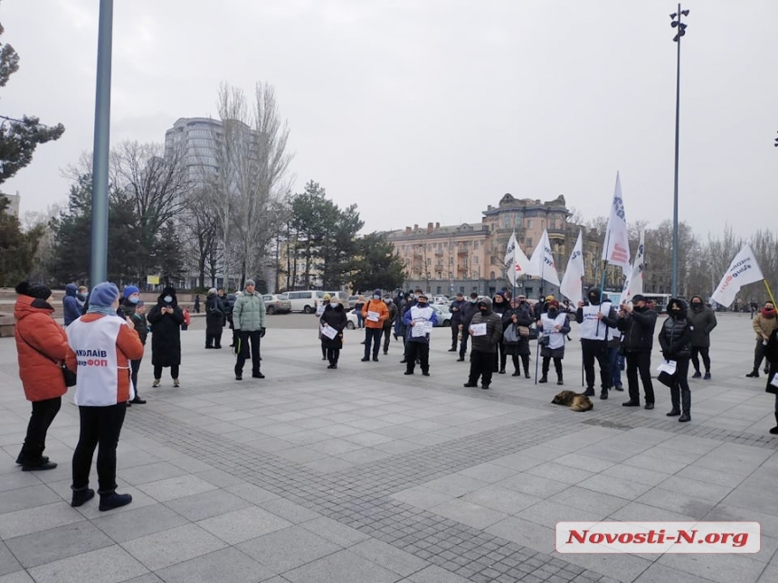 Протест против ужесточения карантина в Николаева. Фото: novosti-n.org