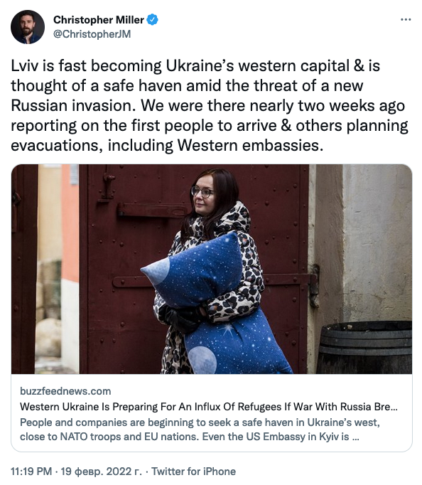 Львов может стать западной столицей Украины. Скриншот: twitter.com/ChristopherJM