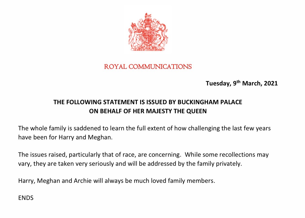 "Вся семья опечалена". Елизавета II отреагировала на интервью принца Гарри и Меган Маркл. Фото: Twitter