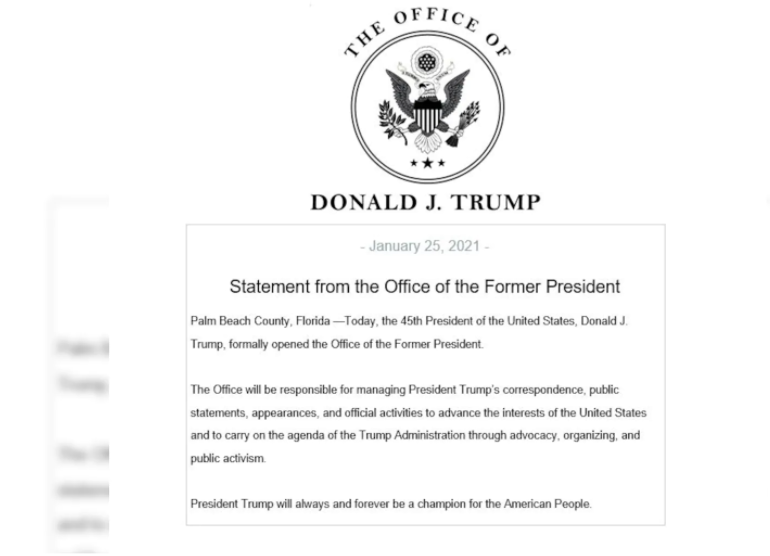 Трамп открыл "офис бывшего президента" во Флориде. Скриншот: foxnews.com
