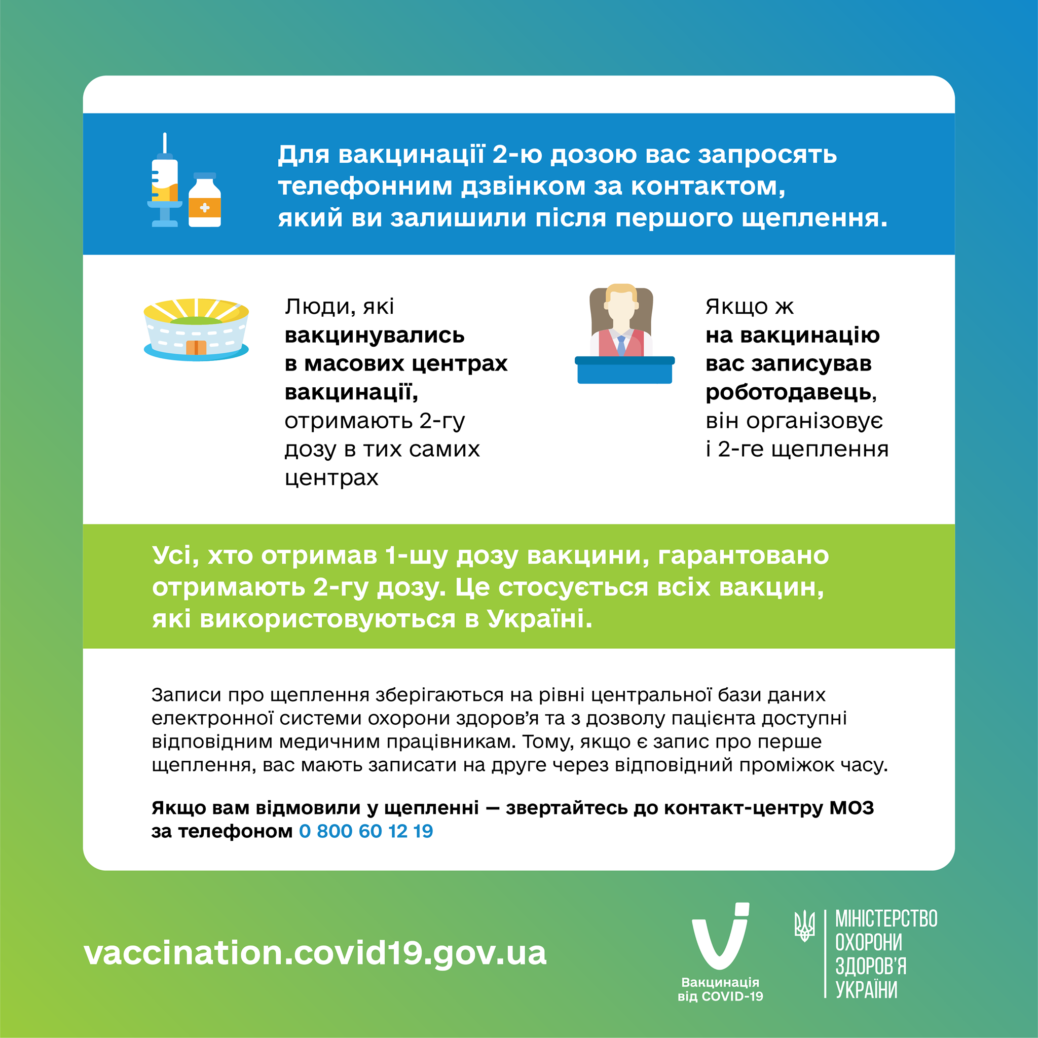Как получить вторую дозу вакцины от коронавируса. Скриншот из фейсбука Минздрава