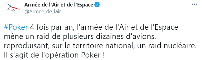 Во Франции началась операция Покер. Скриншот twitter.com/Armee_de_lair