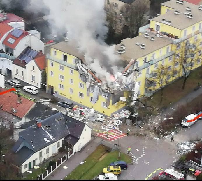 29 января произошел взрыв в жилом доме в общине Лангенцерсдорф