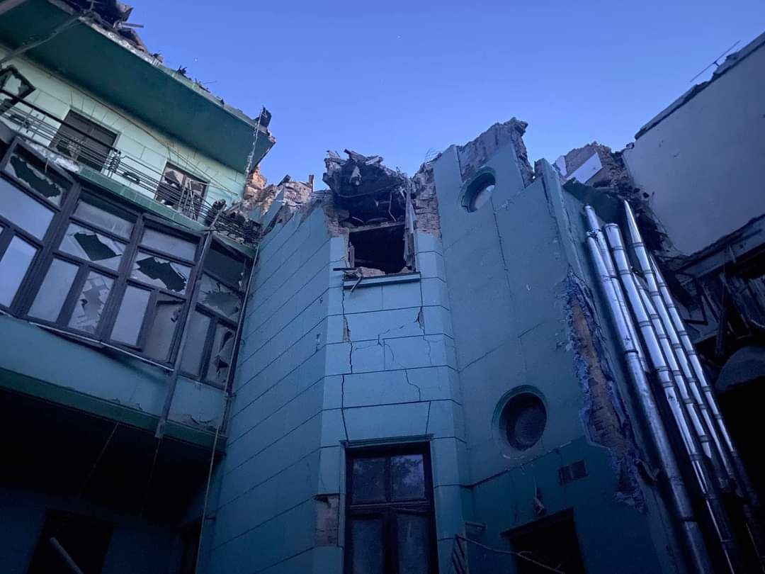 Разрушения в Одессе в результате ночного удара по городу