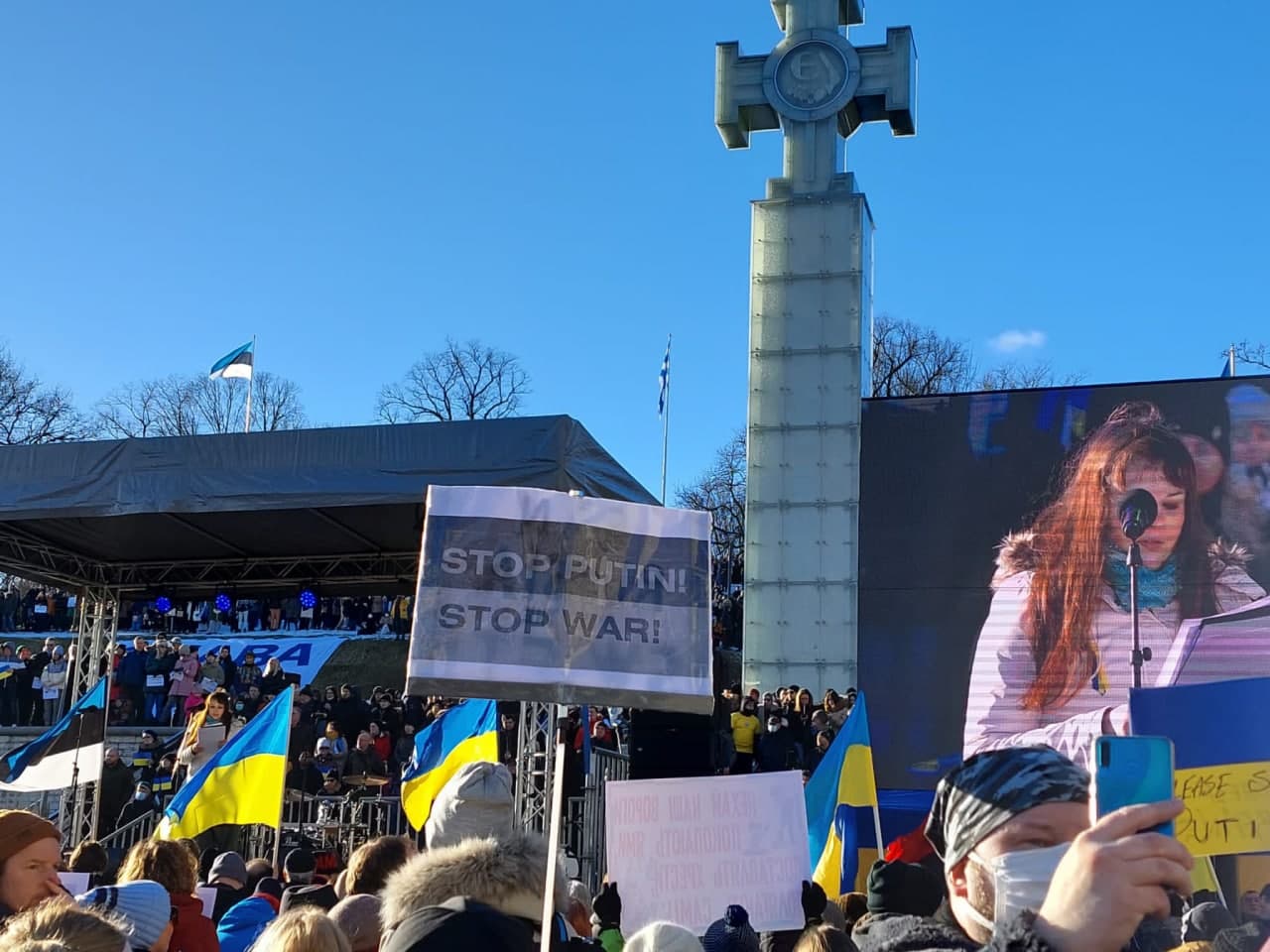 В Эстонии вышли на митинг в поддержку Украины