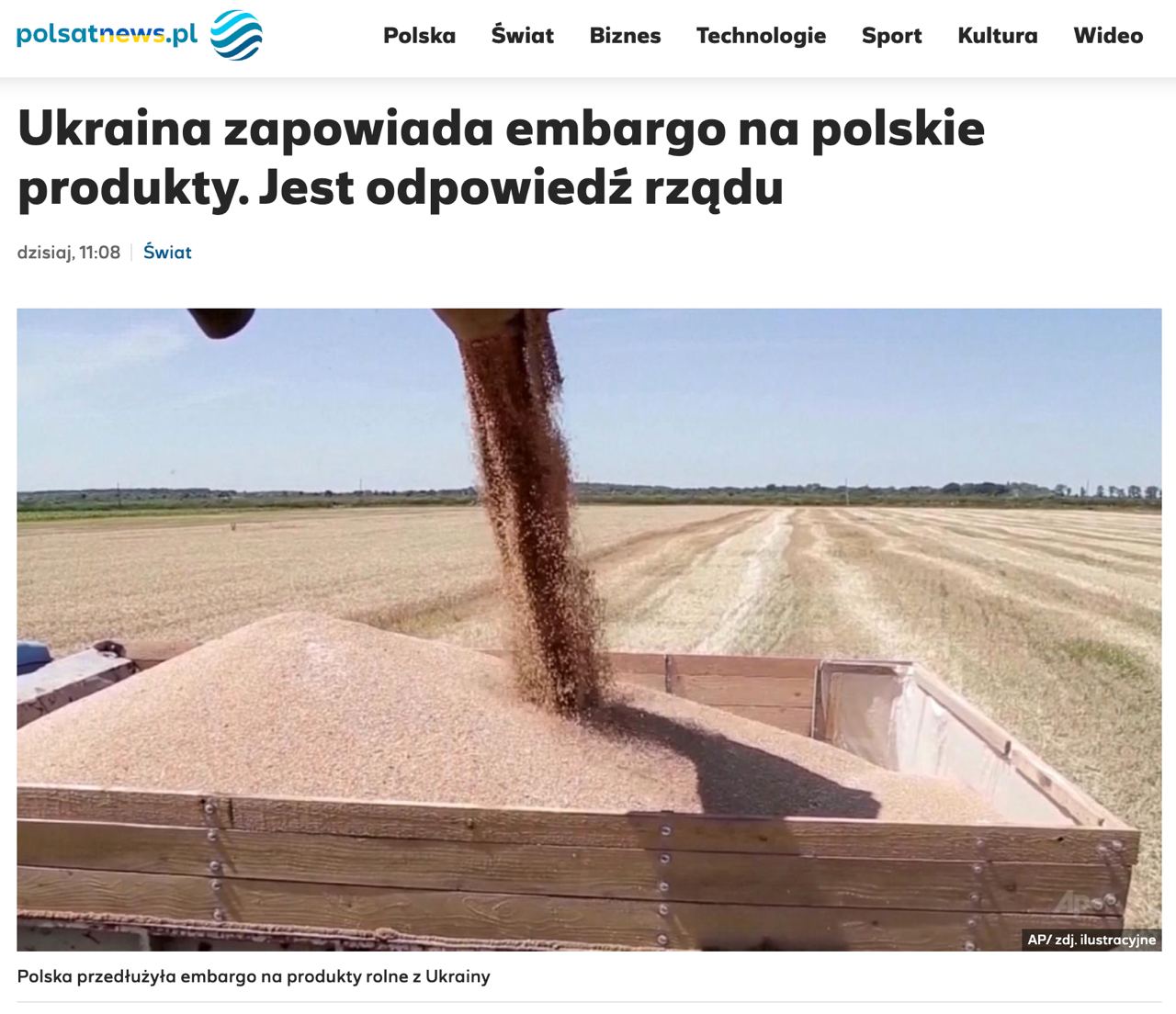 Польша пригрозила расширить эмбарго украинских продуктов