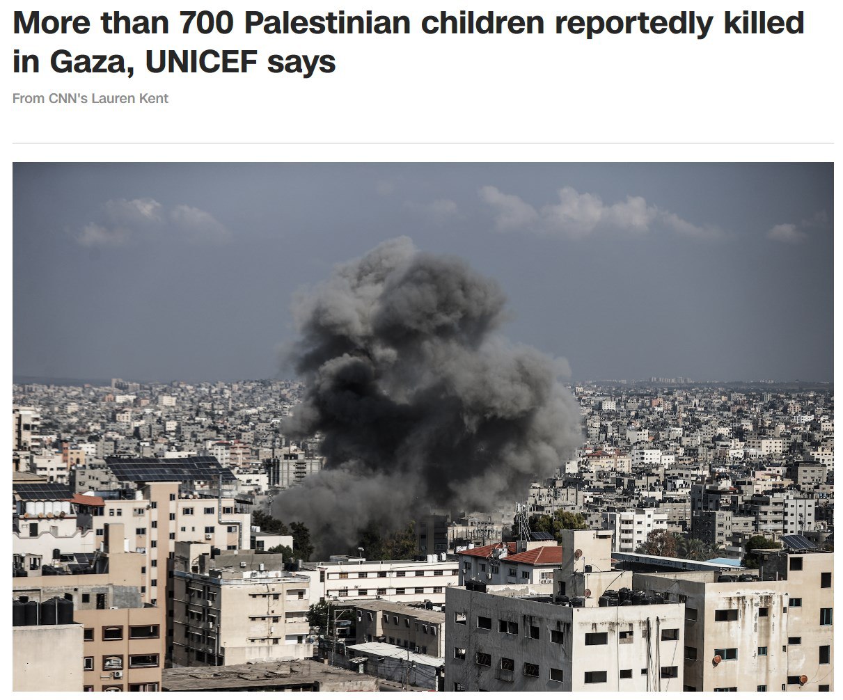 В секторе Газа погибли более 700 детей