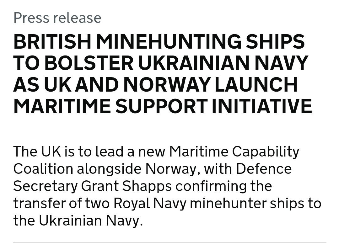 Британия передаст Украине два минно-поисковых корабля