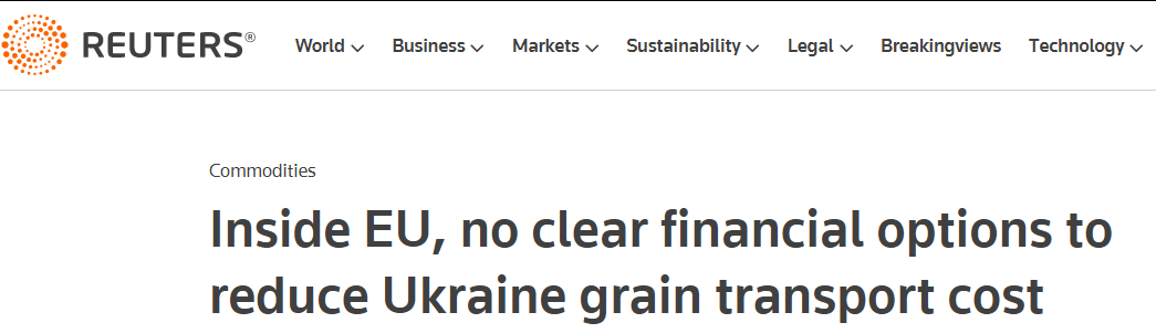 Еврокомиссия не может платить за транспортные расходы по экспорту украинского зерна