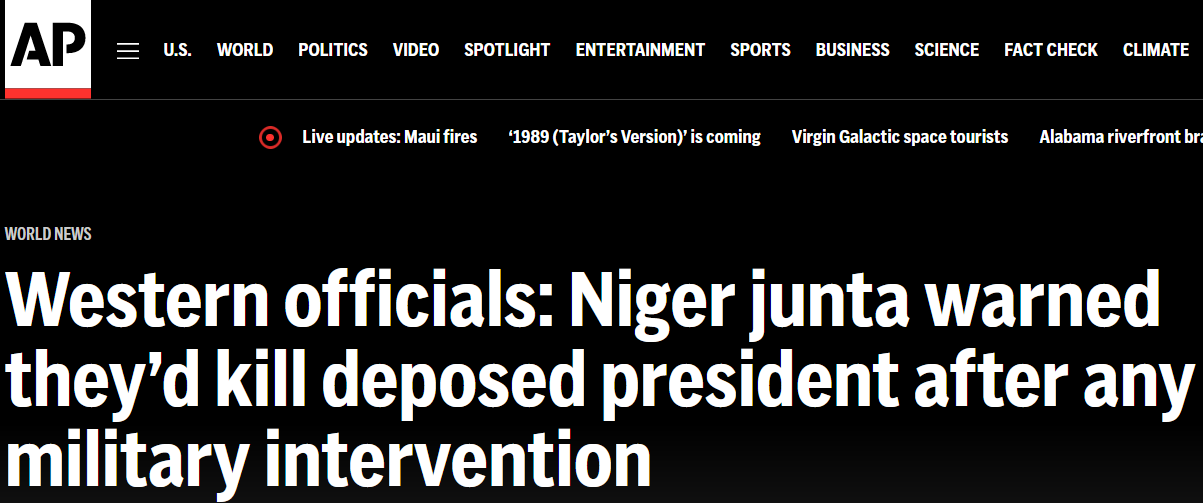 Мятежники в Нигере пригрозили убить смещенного президента Базума