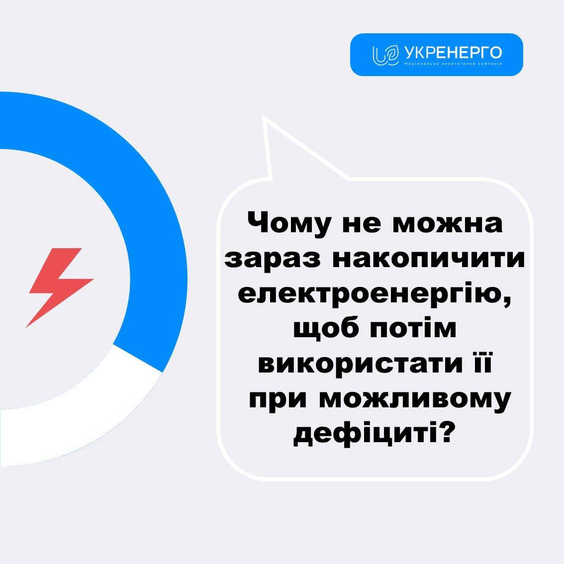 В Укрэнерго заявили, что не смогут за лето накопить электроэнергию