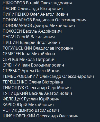 Снимок (9) с фамилиями освобождённых украинцев